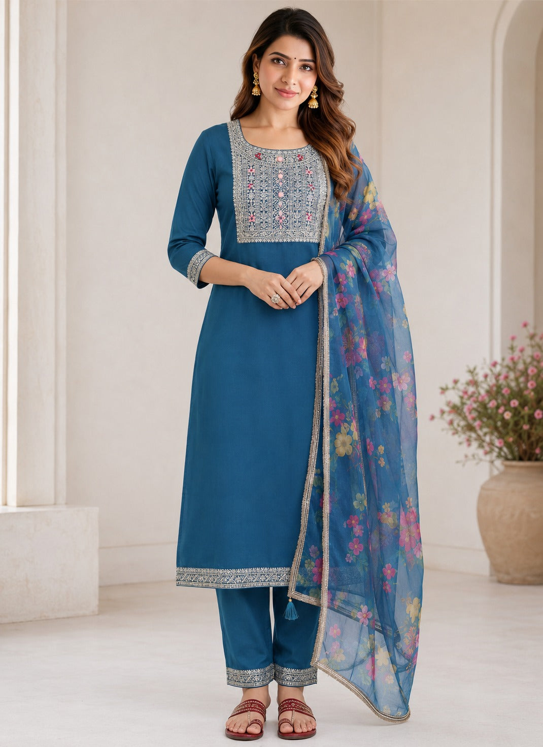 Nayra - 3 Set designer kuti, pant with dupatta