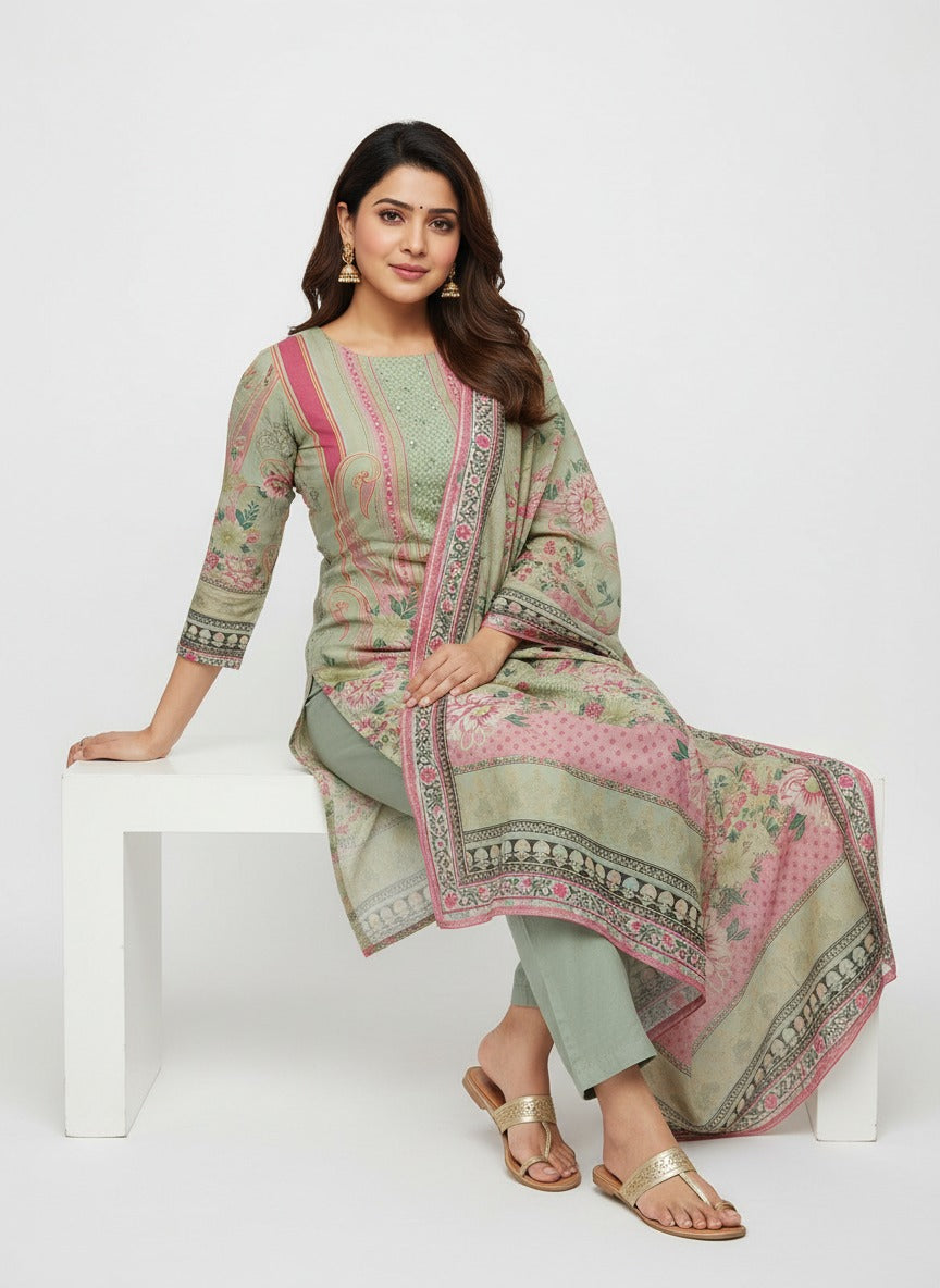 Nitya - 3 Set Designer printed Kurti, Pant with Dupatta
