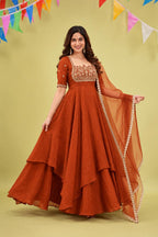 Lotus Anarkali with Dupatta