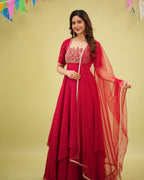 Lotus Anarkali with Dupatta