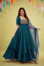 Lotus Anarkali with Dupatta