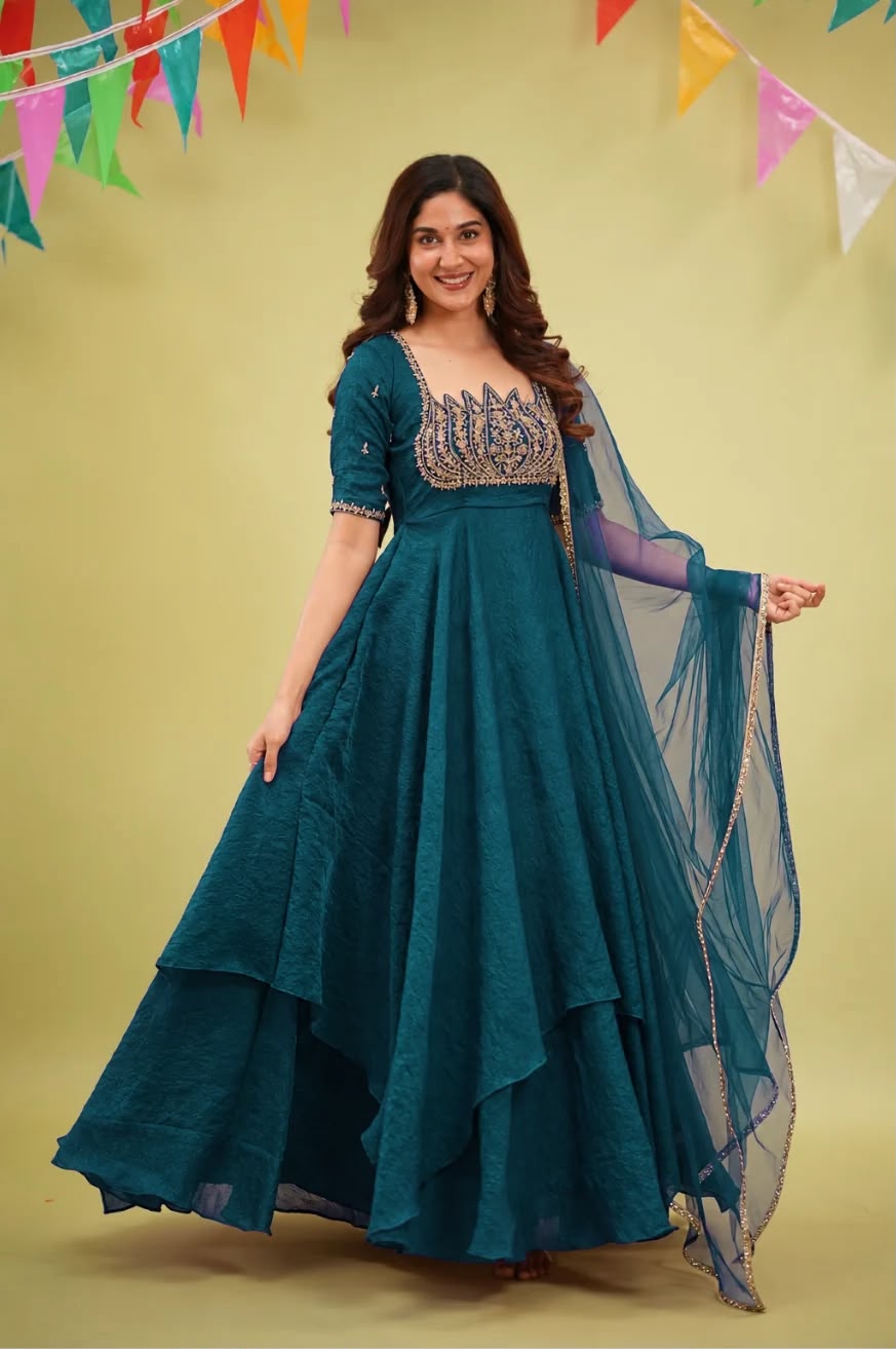 Lotus Anarkali with Dupatta
