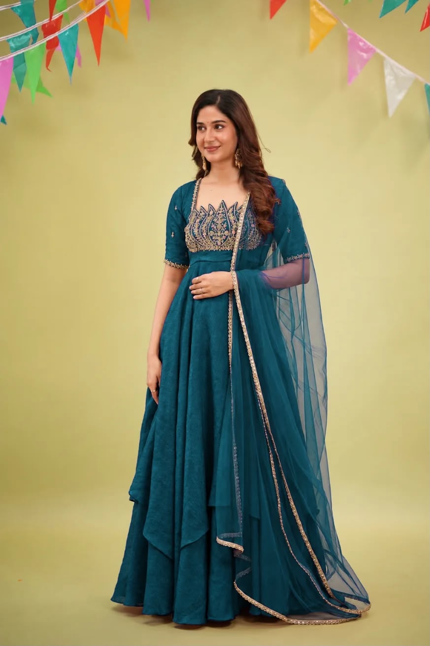 Lotus Anarkali with Dupatta