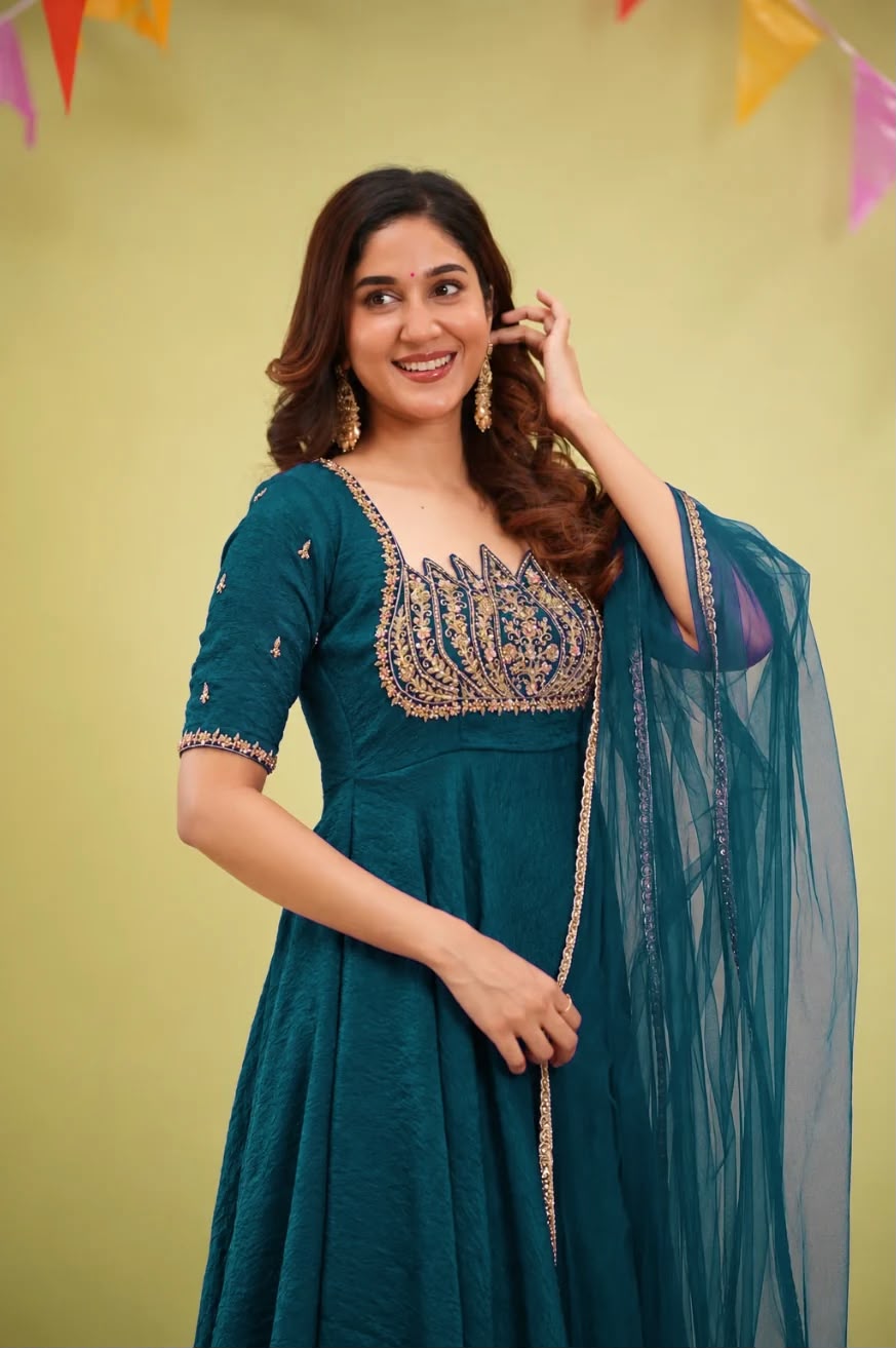 Lotus Anarkali with Dupatta