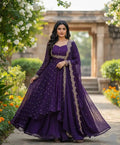 Sundari -  3 Set - Cape Top, Paired With a Skirt And Dupatta