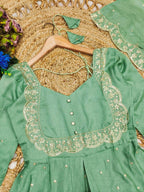 Sundari -  3 Set - Cape Top, Paired With a Skirt And Dupatta