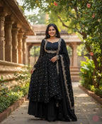 Sundari -  3 Set - Cape Top, Paired With a Skirt And Dupatta