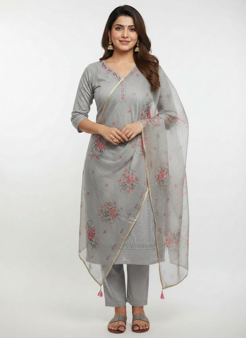 Aishwarya - 3-SetLuxury Schiffli Cotton Lawn Suit