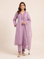 Aakaanksha - 3 Set Designer Kurta, Dupatta, Pant with pocket