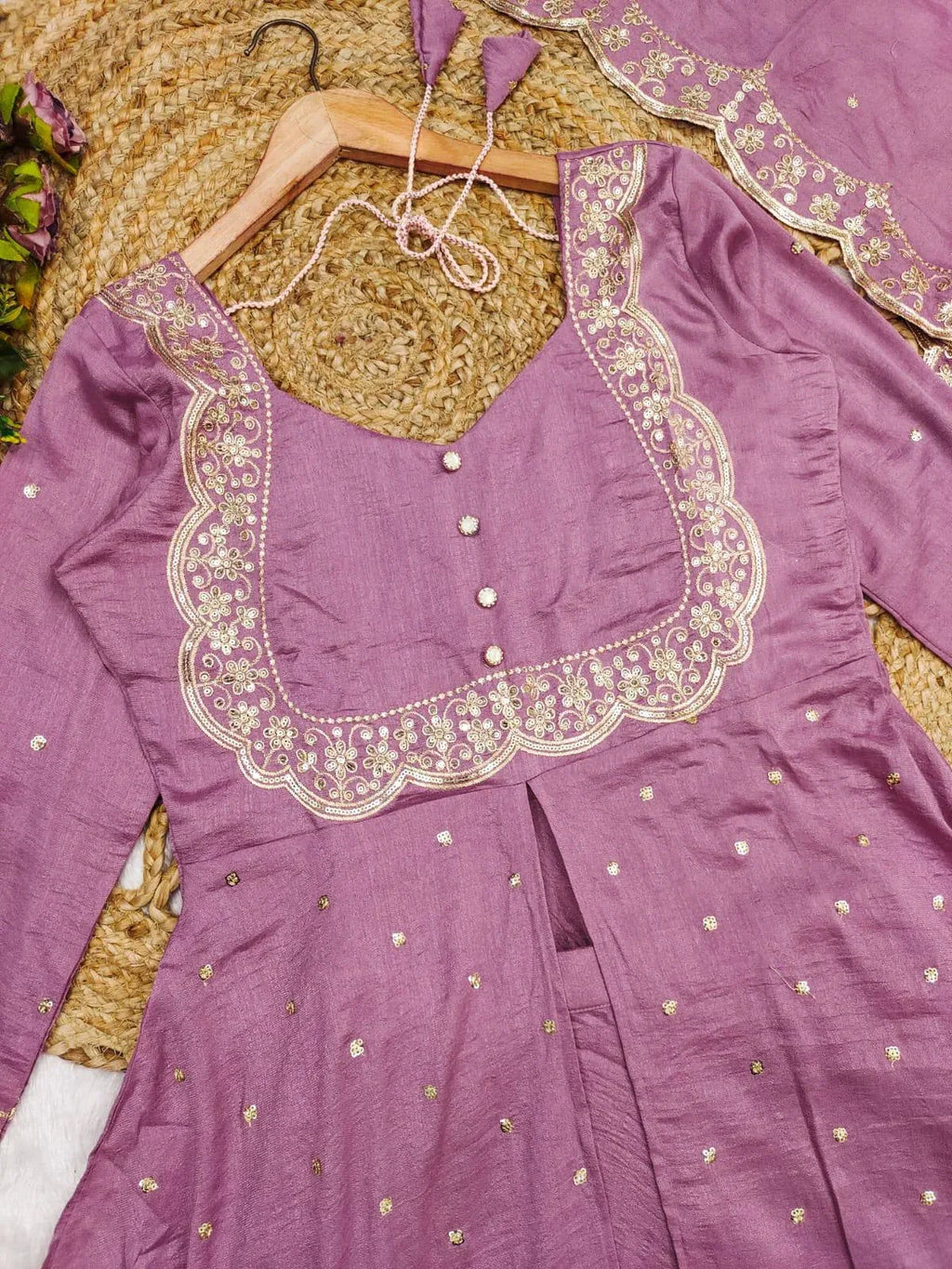 Sundari -  3 Set - Cape Top, Paired With a Skirt And Dupatta